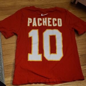 Nike (The Nike Tee) Kids Red KC CHIEFS Sports TEE #10 PACHECO SIZE 5/6